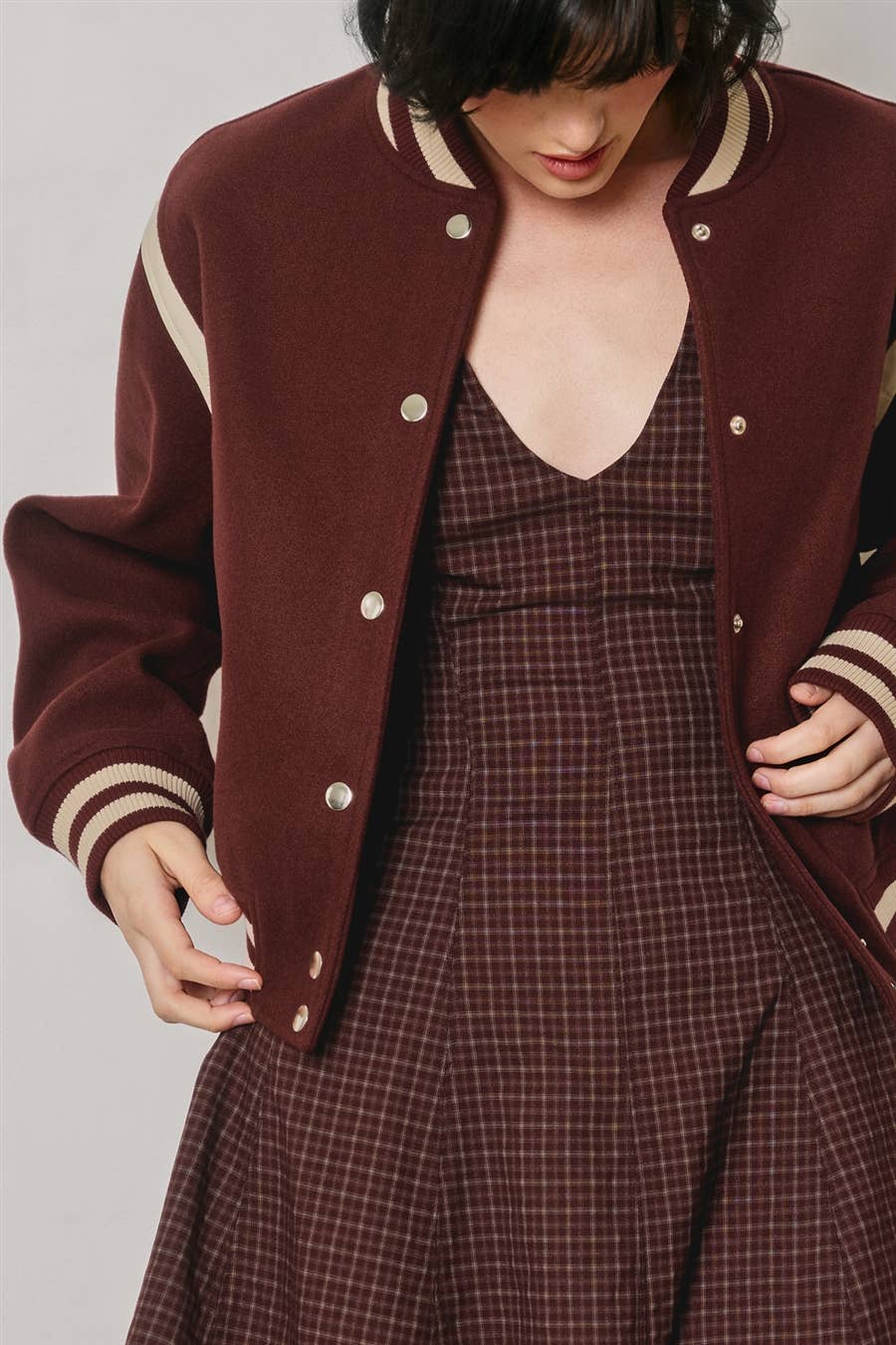 Shrunken Varsity Bomber Jacket