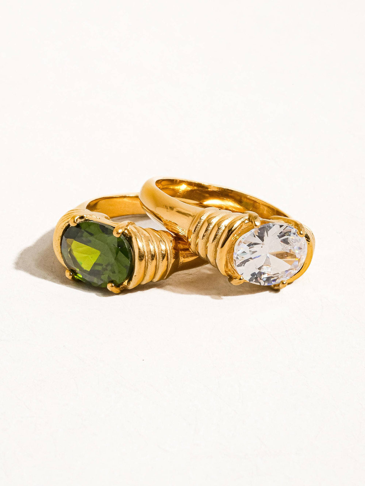 Flanerie Verna 18K Gold Non-Tarnish Rhinestone Ring