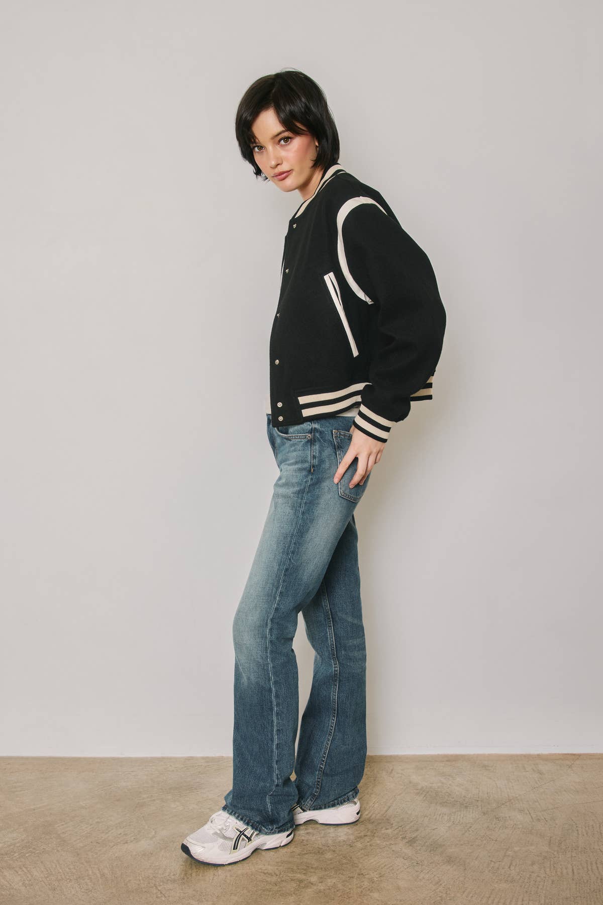 Shrunken Varsity Bomber Jacket