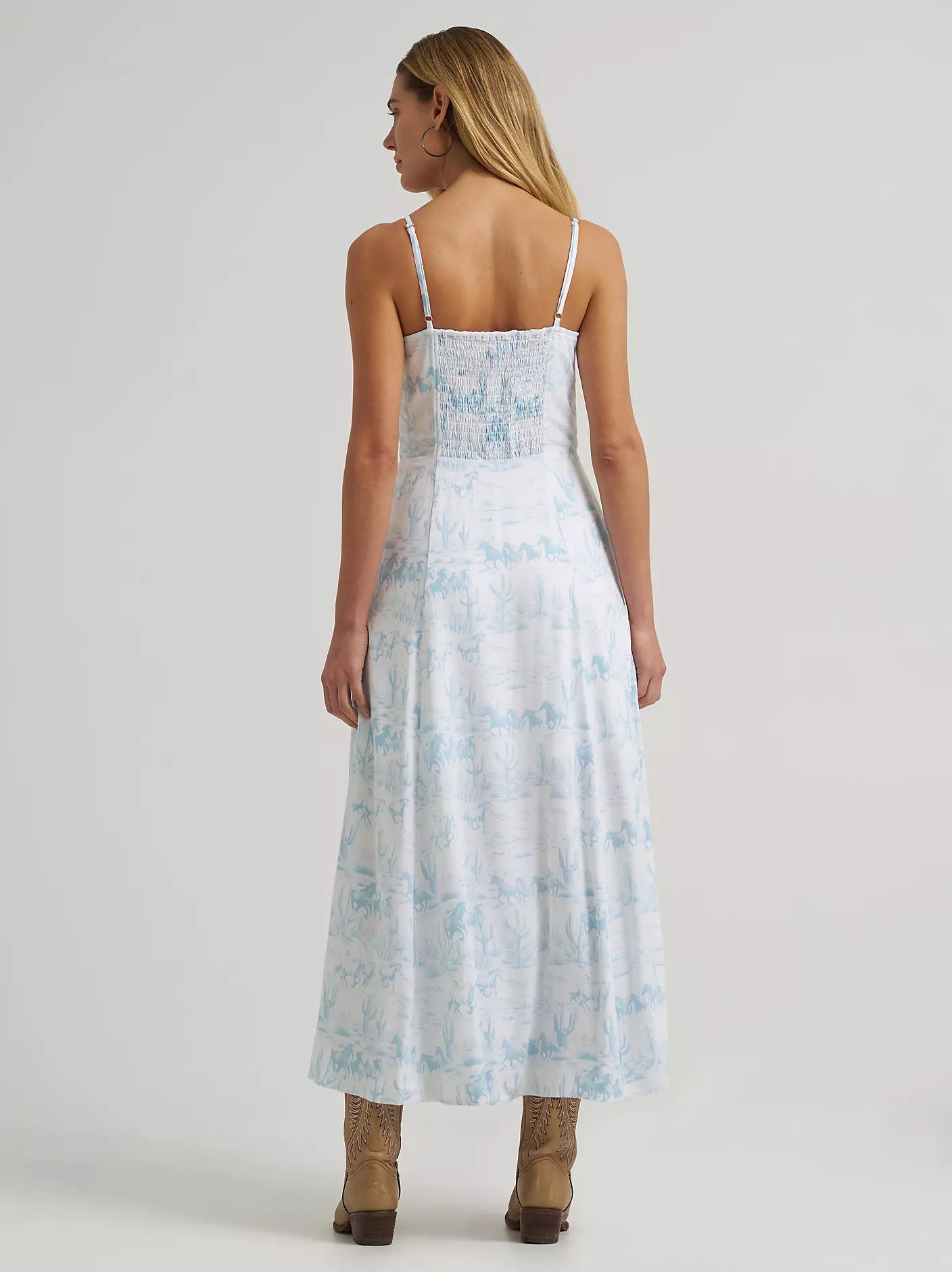 Wrangler Retro Women's Horse Print Front Slim Maxi Dress