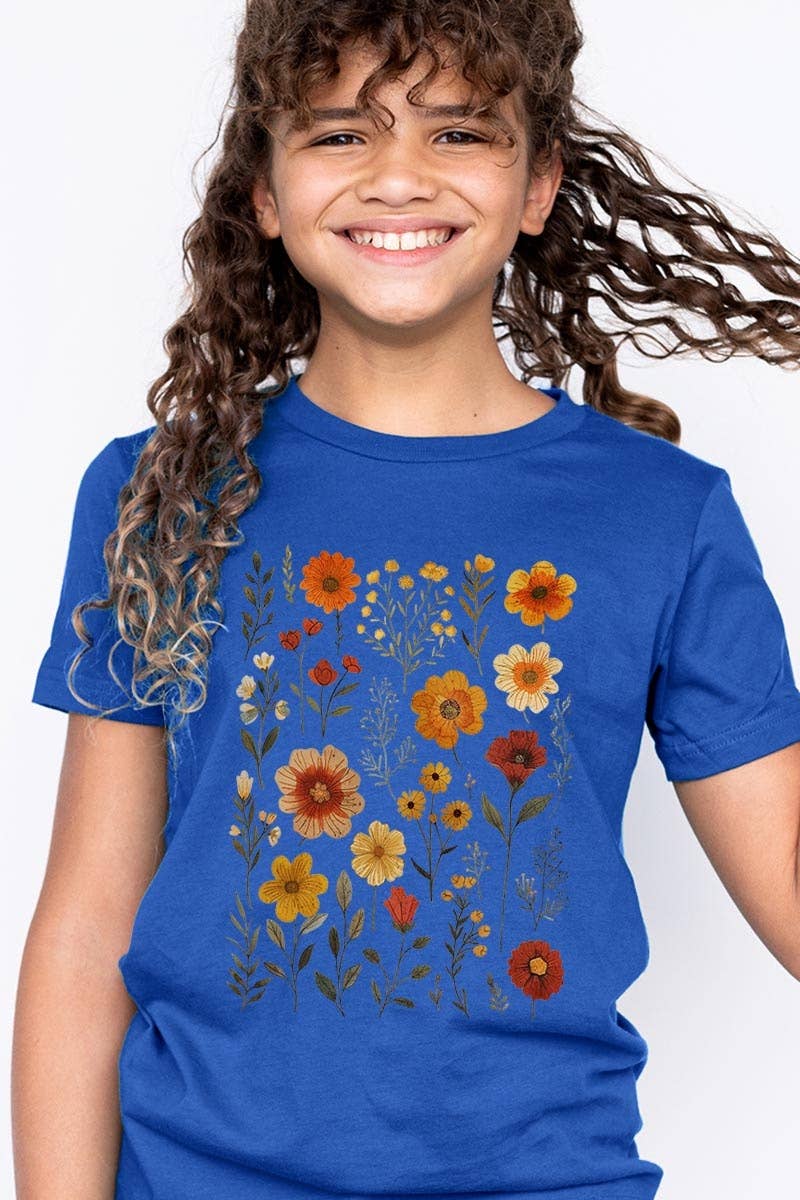 Colorbear Retro Pressed Wildflowers Kids Graphic Tee