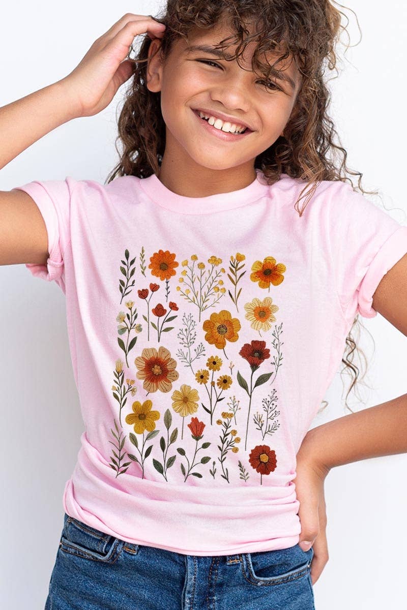 Colorbear Retro Pressed Wildflowers Kids Graphic Tee