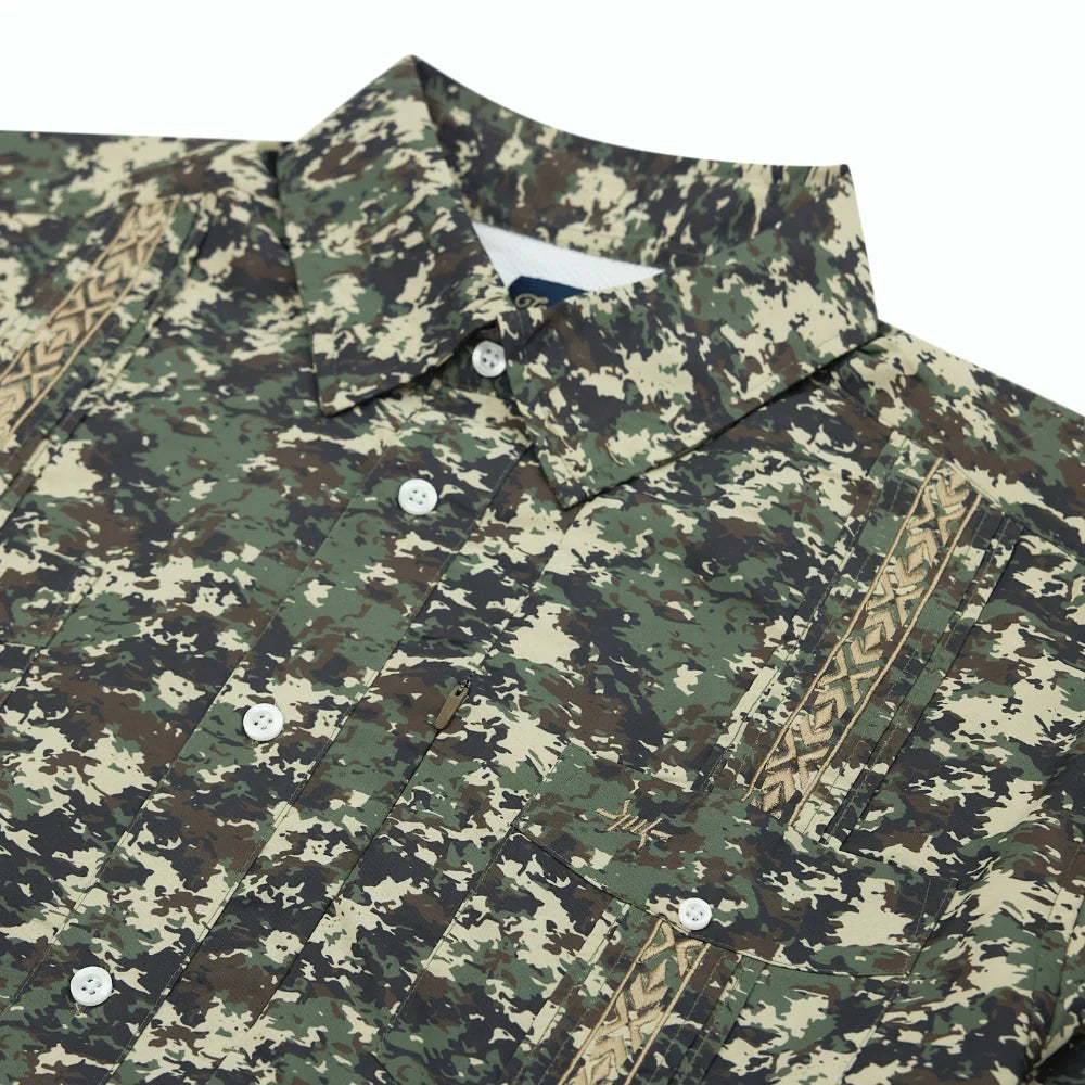Texas Standard Guayabera Libre- Camo Sigilo- Green