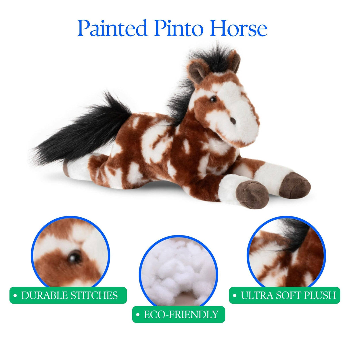 Zoologee Wild Onez Painted / Pinto Horse Floppy Medium 16" (39cm) Farm/Barnyard Animal