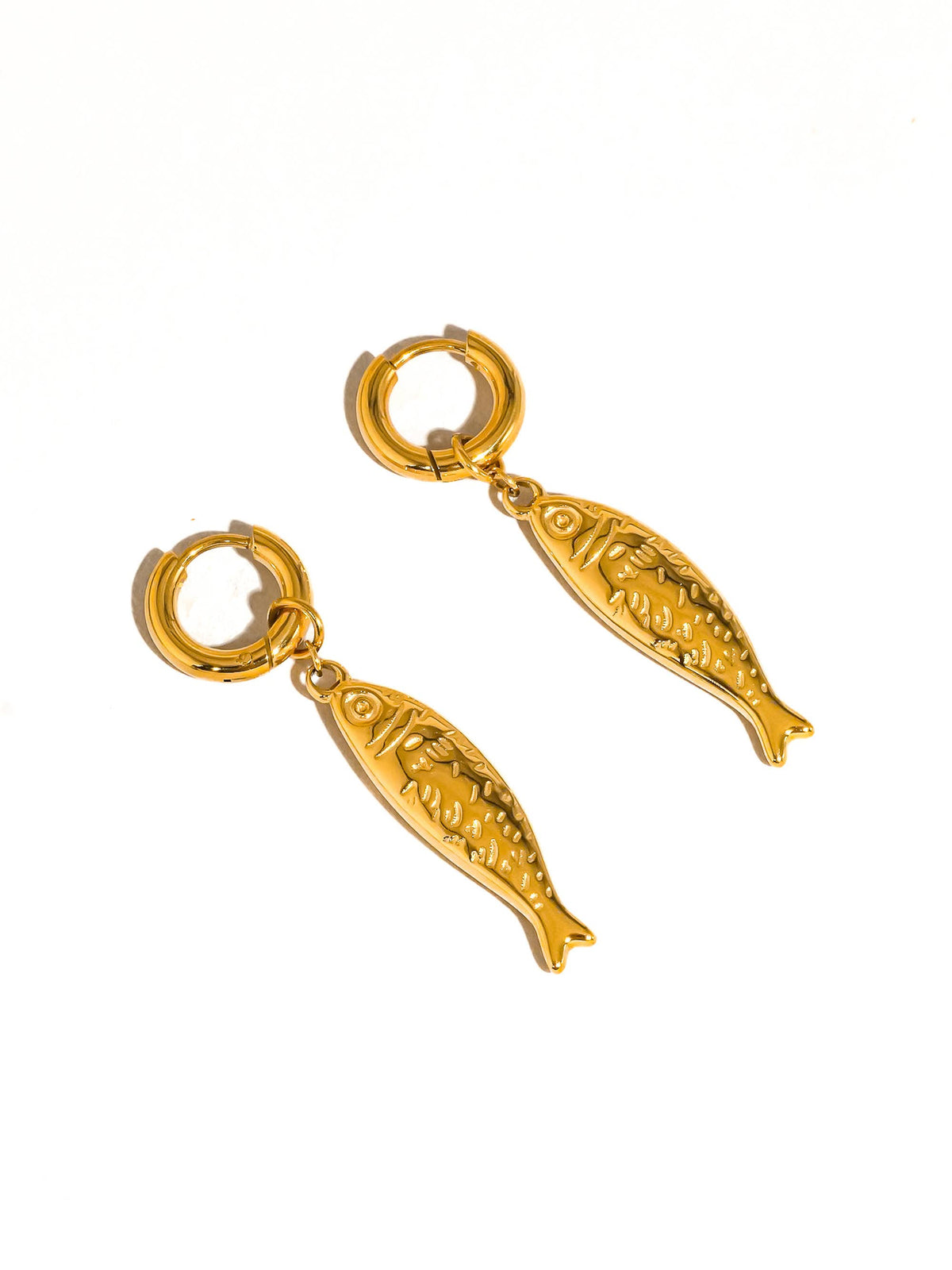Flanerie Nibe 18K Gold Non-Tarnish Fish Hoop Earring