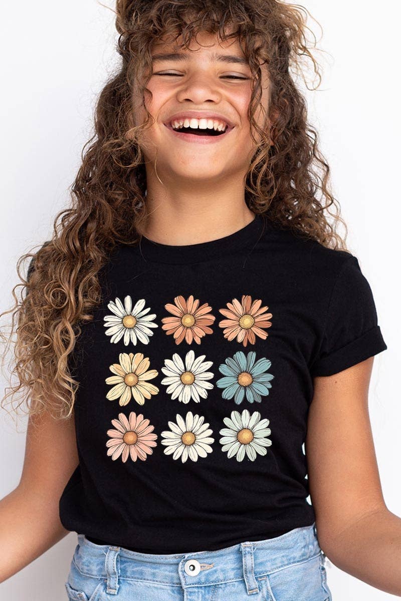 ColorBear Retro Daisy Flower Kids Graphic Tee