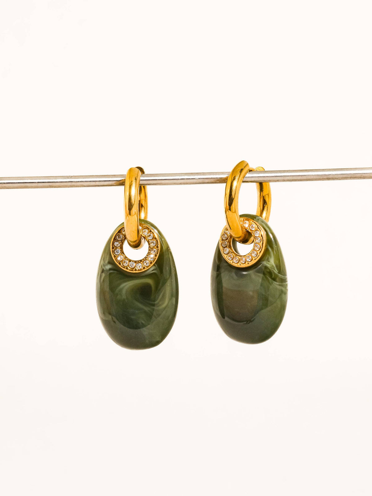 Flanerie Canari 18K Gold Non-Tarnish Resin Hoop Earrings