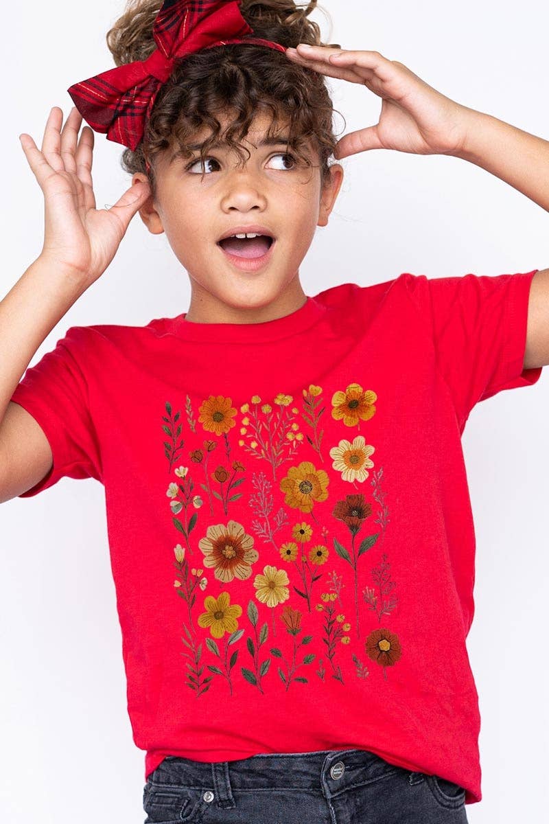 Colorbear Retro Pressed Wildflowers Kids Graphic Tee