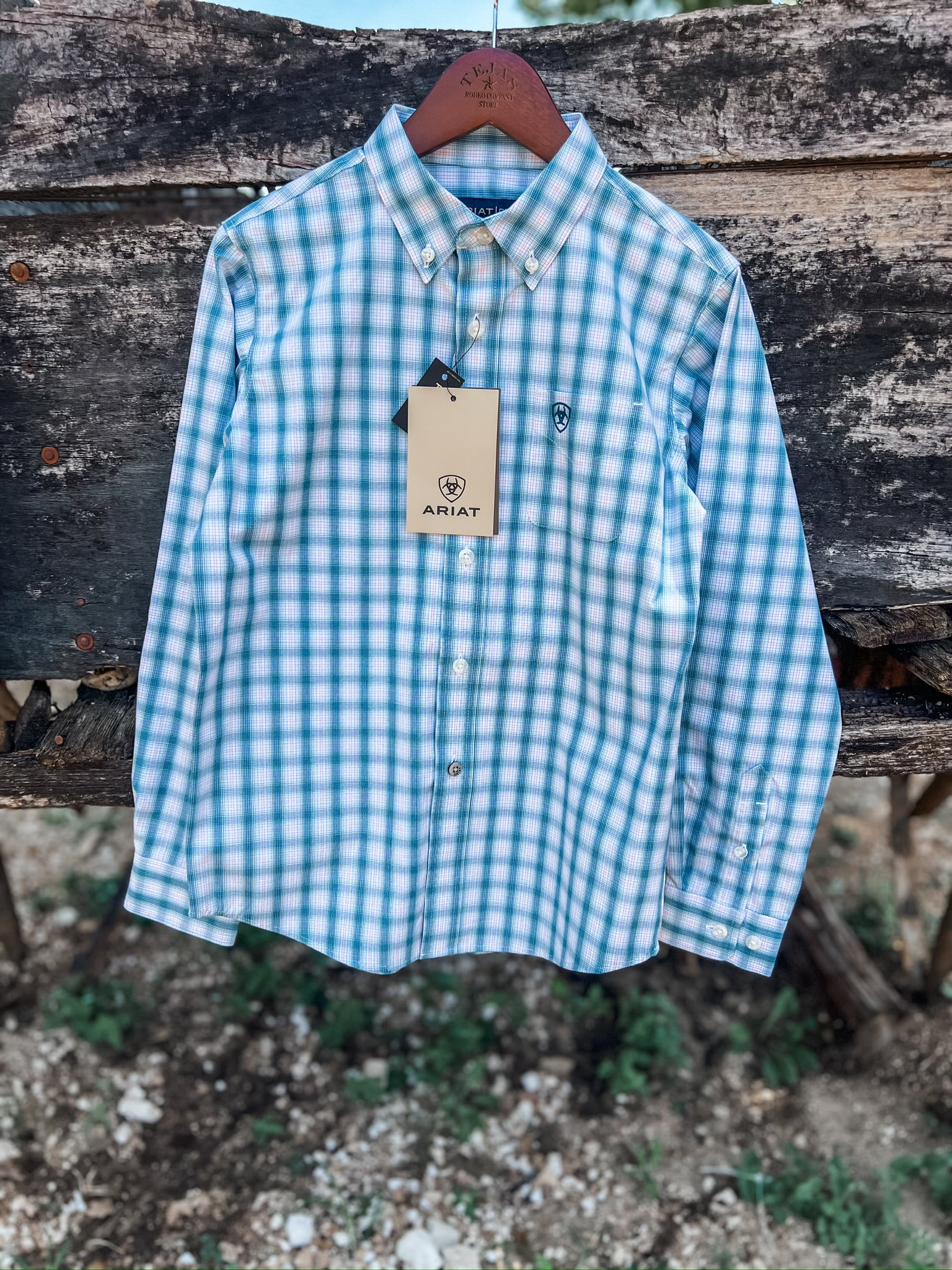 Youth ARIAT Boy's Pro John Plaid Long-sleeve Shirt