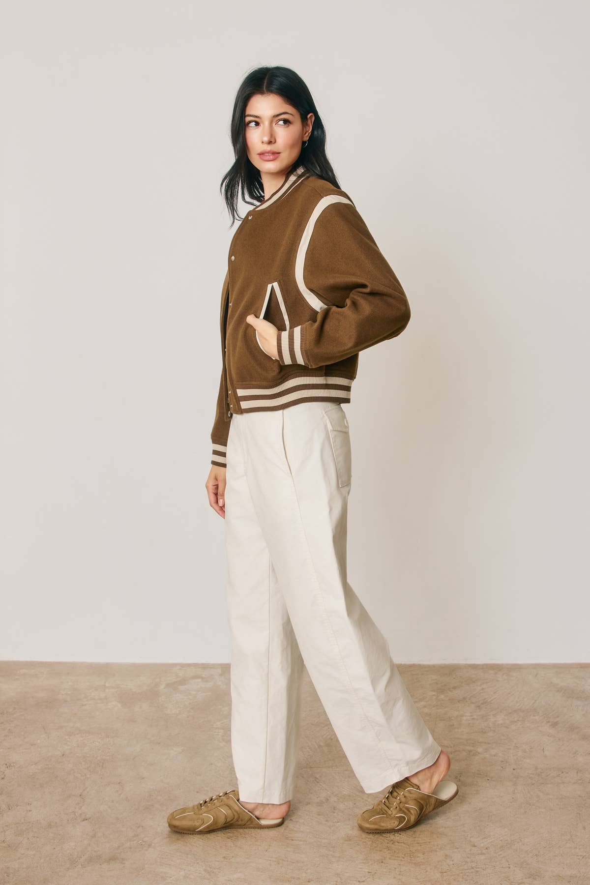 Shrunken Varsity Bomber Jacket