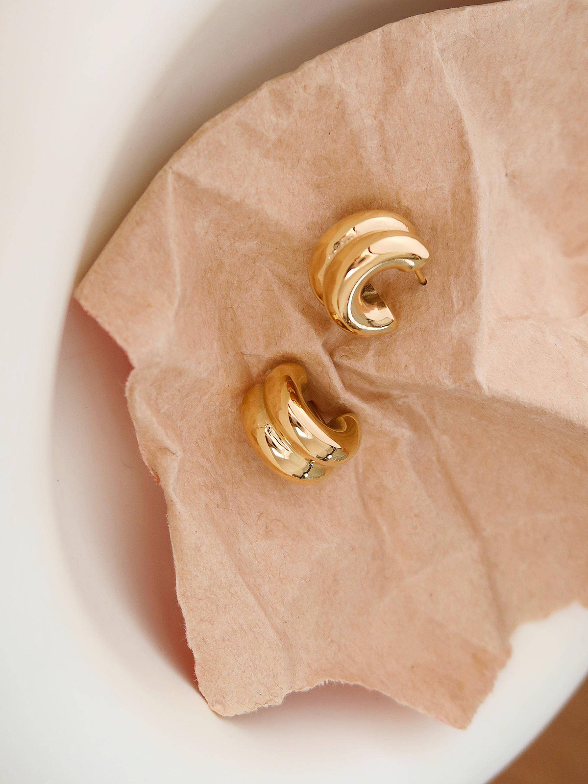 Flanerie Emma Non-Tarnish Double C-Hoop Earring