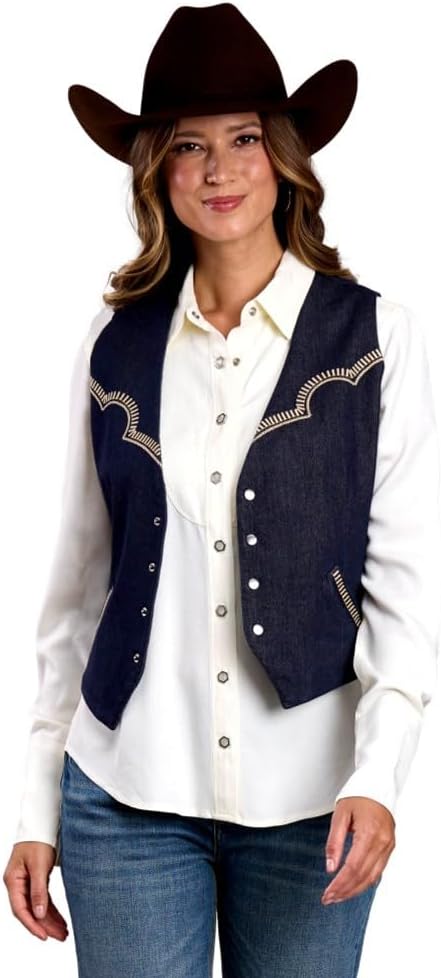 Stetson Women's Denim Vest Snap Front