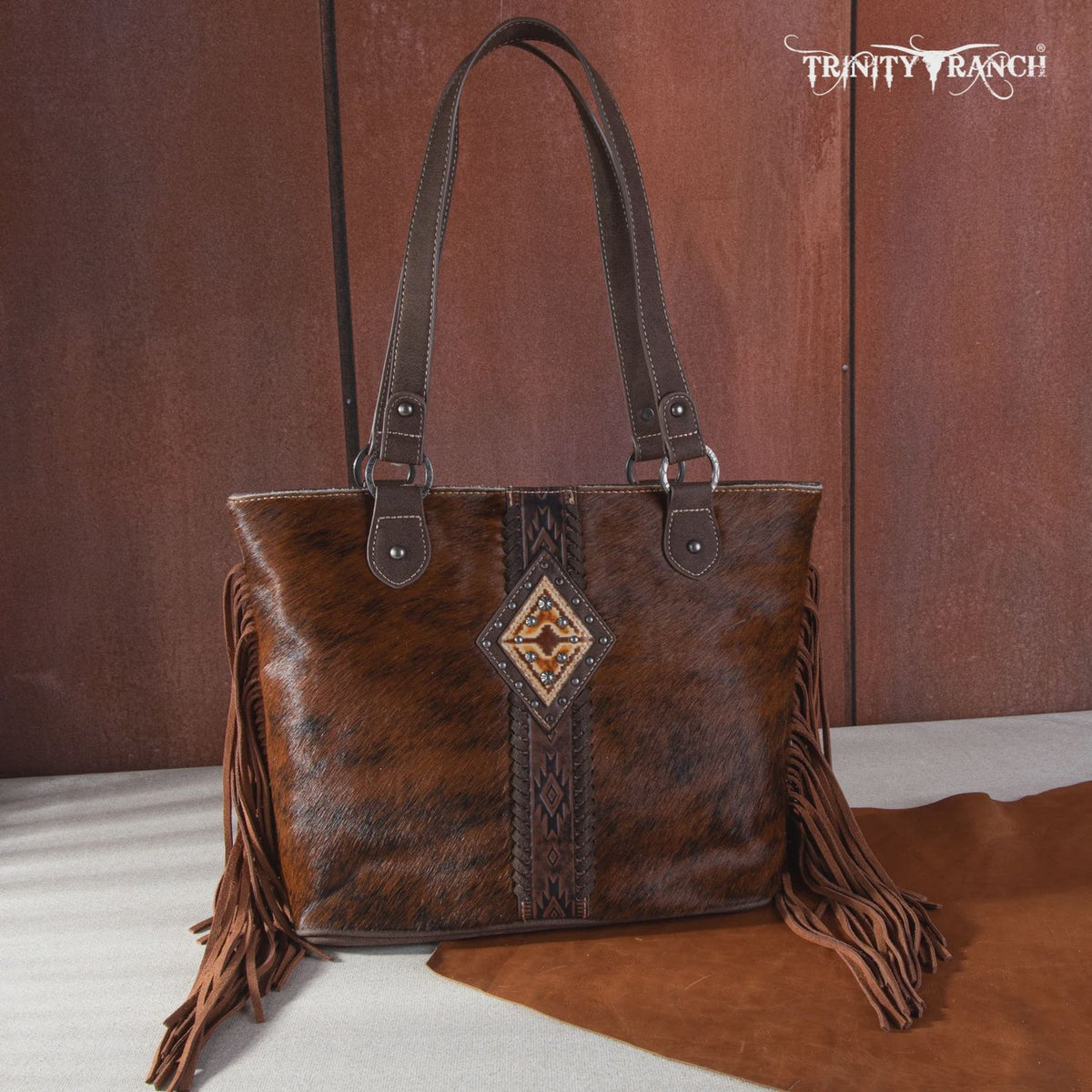 Trinity Ranch Hair On Tote Brown