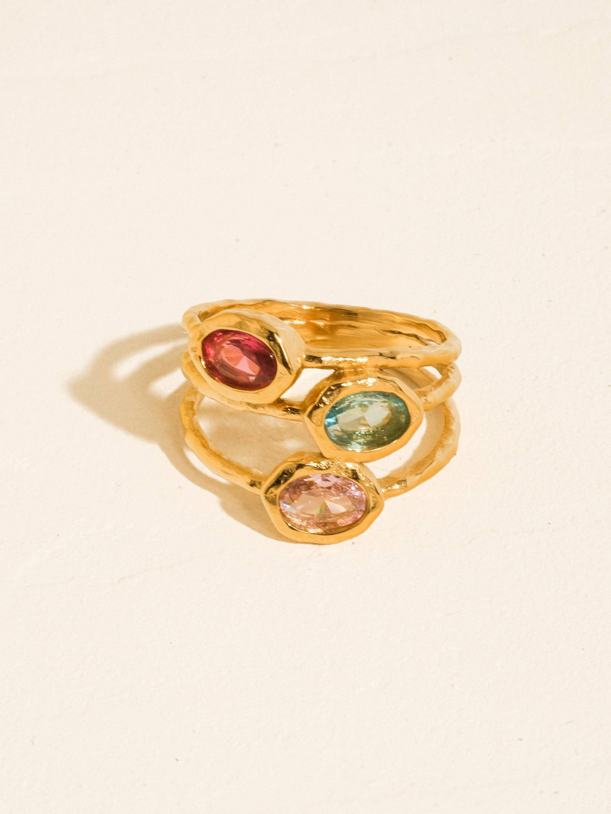 Flanerie Beaufay 18K Gold Non-Tarnish Vintage Gemstone Ring