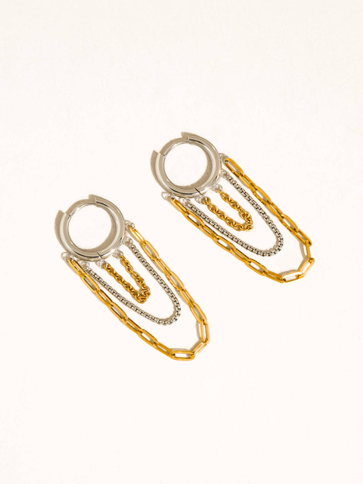 Flanerie Vianne 18K Gold Non-Tarnish Multi Chain Drop Earrings