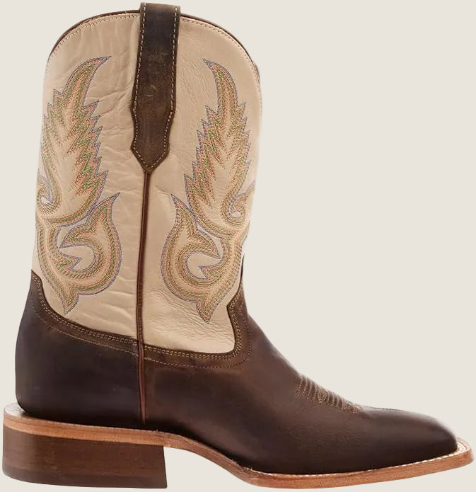 R. Watson Men's Boots Mad Brown Goat Leather & Ivory Cowhide