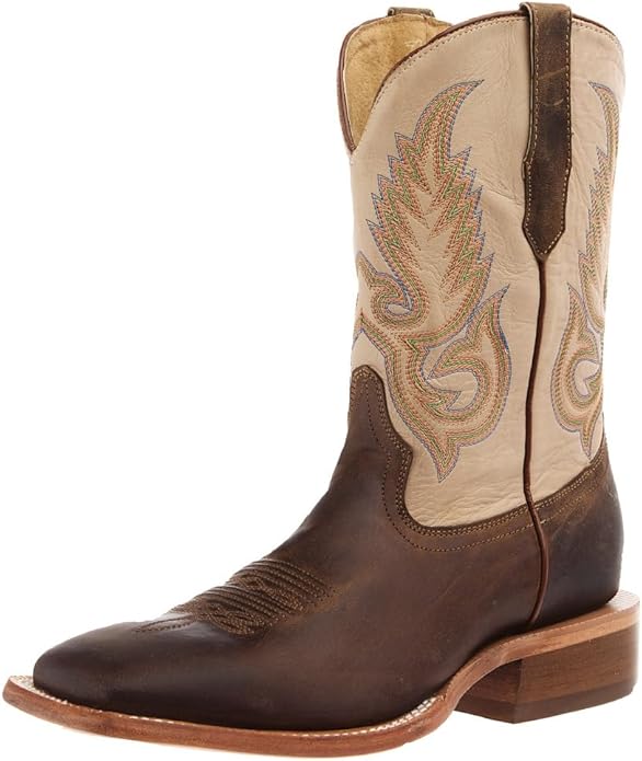R. Watson Men's Boots Mad Brown Goat Leather & Ivory Cowhide