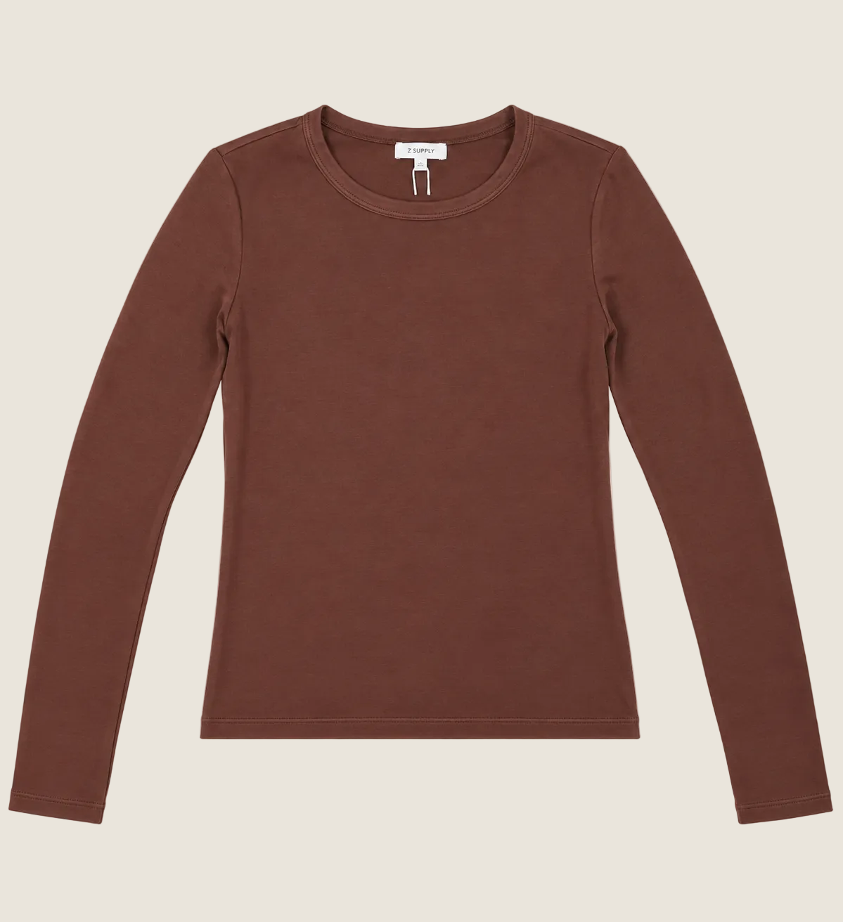 Z Supply Second Skin Crew LS Dark Rosewood