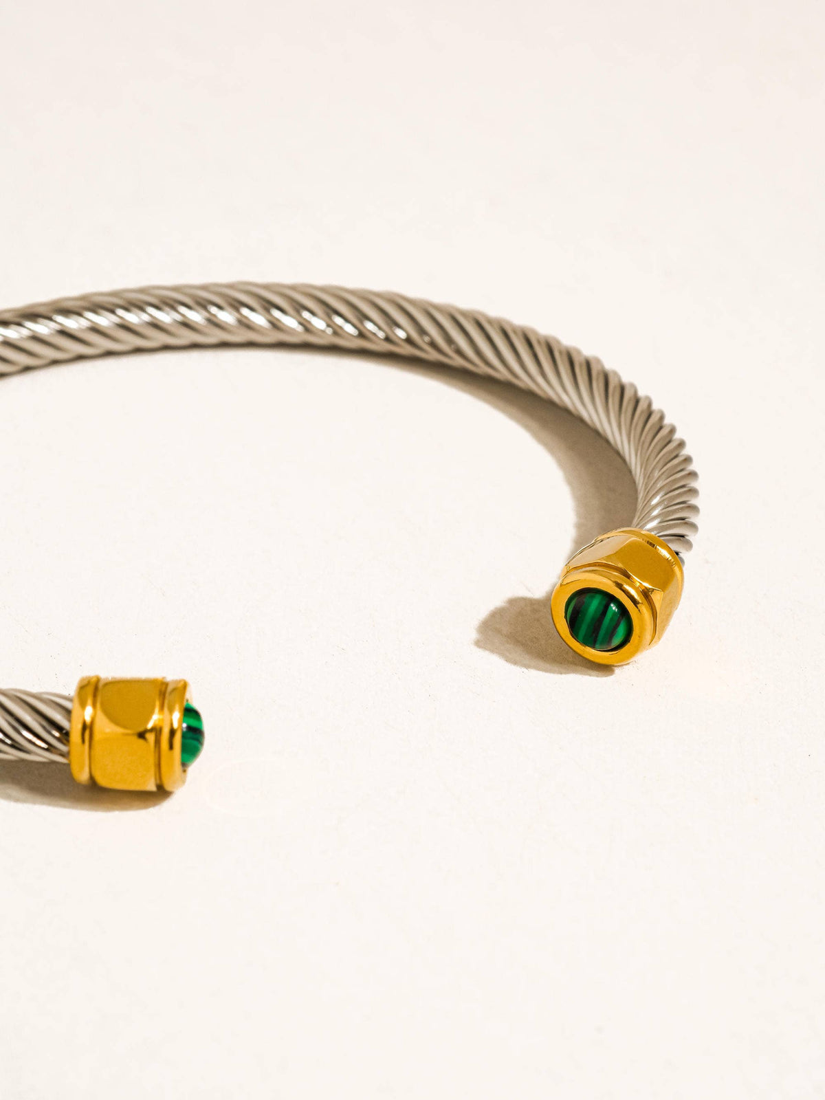 Flanerie Vail 18K Gold Non-Tarnish Stone Braided Bangle