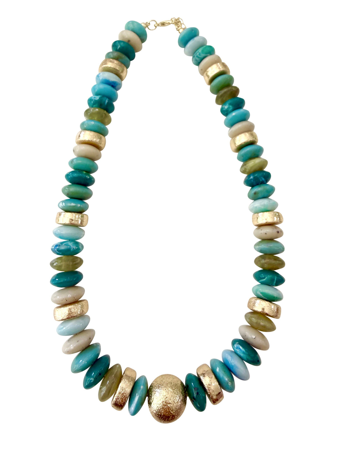 Gemelli Tobie Beaded Disc Necklace- Turquoise Mix