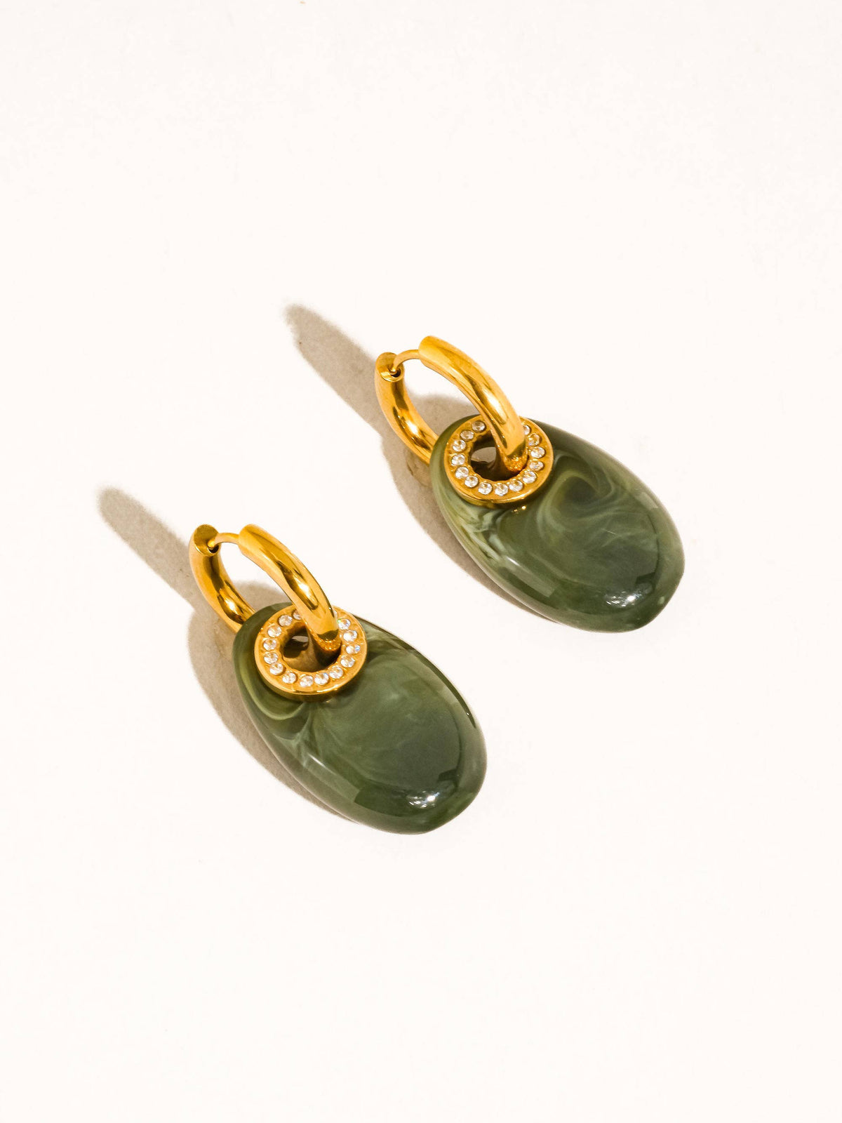 Flanerie Canari 18K Gold Non-Tarnish Resin Hoop Earrings