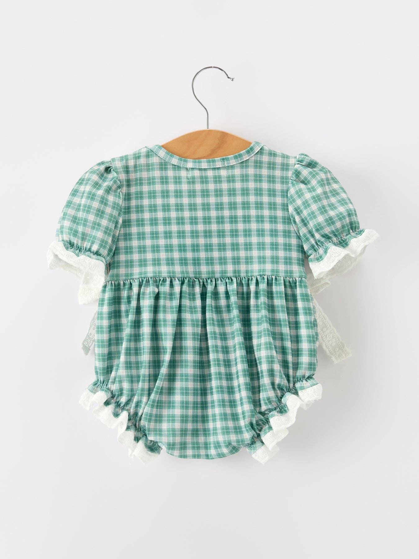 Rylee Faith Designs Western Plaid Horse Embroidered Girl Bubble Romper