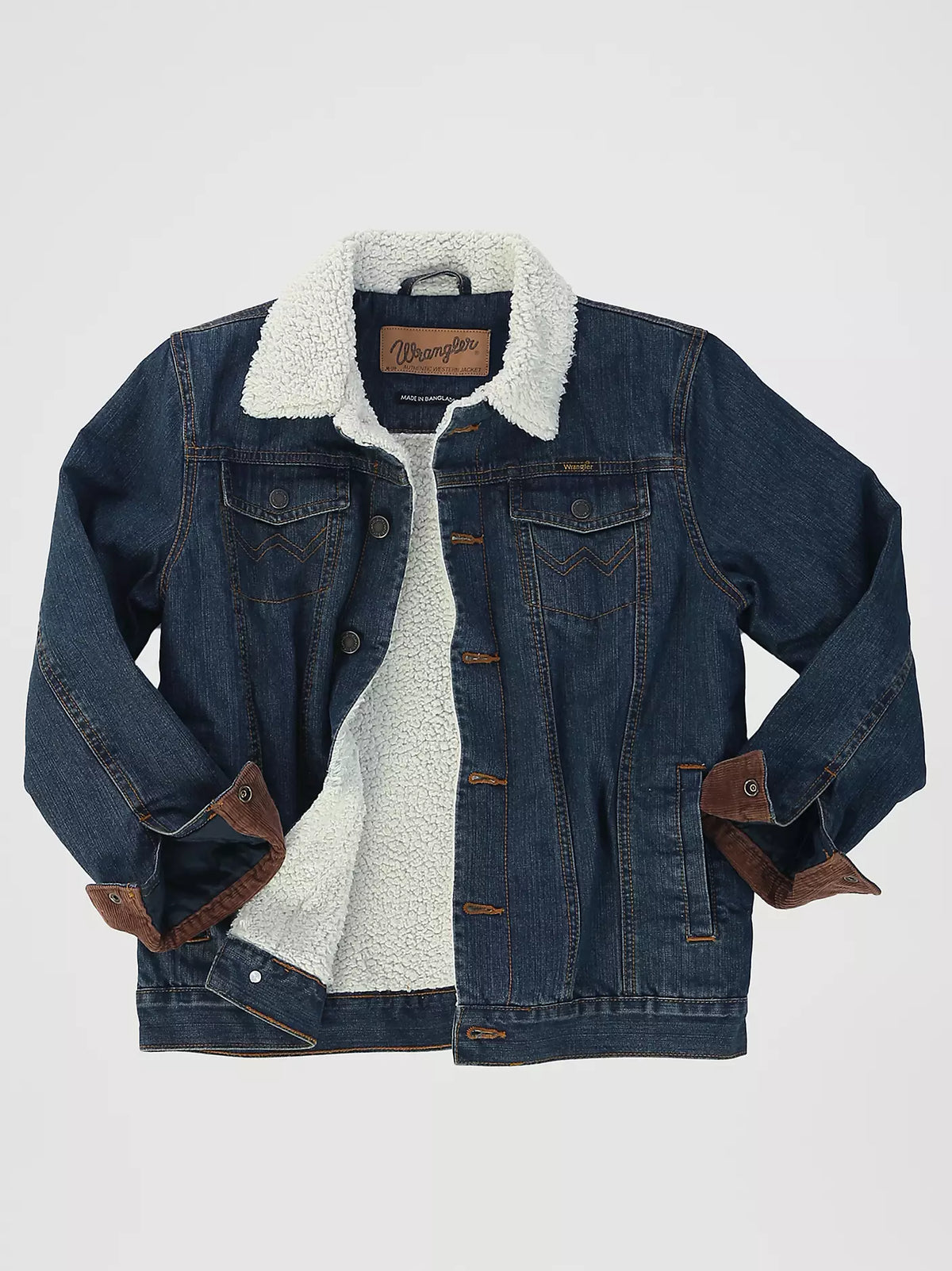 Wrangler Boy's Styled Sherpa Lined Denim Jacket Rustic