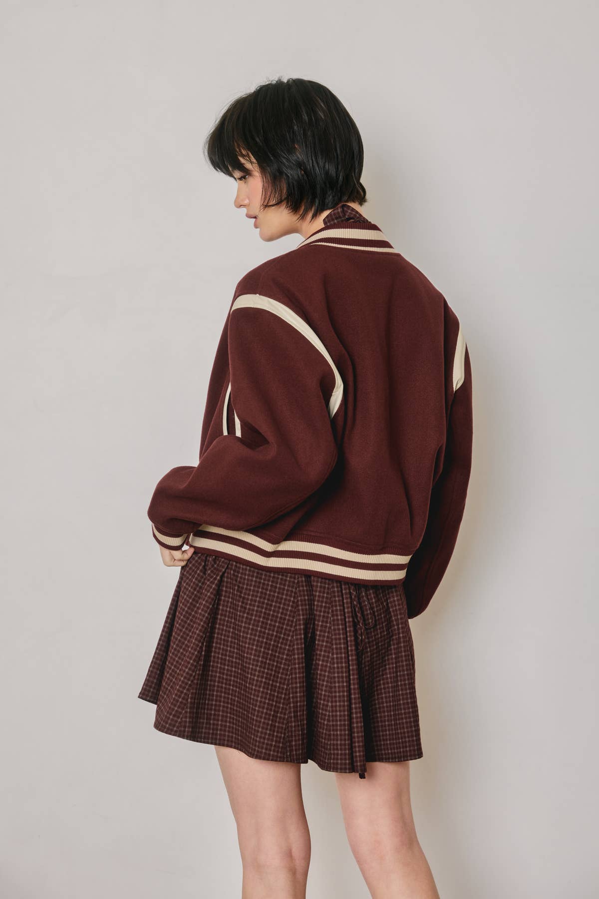 Shrunken Varsity Bomber Jacket