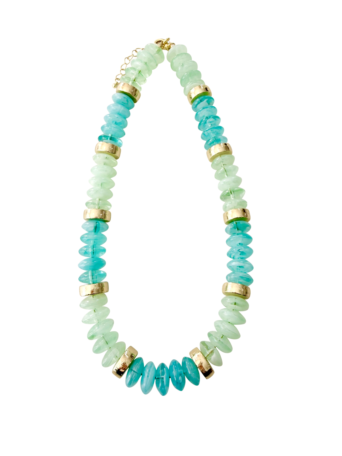 Gemelli Calloway Beaded Disc Necklace- Mint