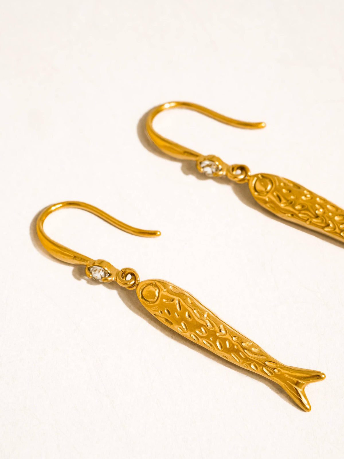 Flanerie Calypsa 18K Gold Non-Tarnish Fish Charm Drop Earrings