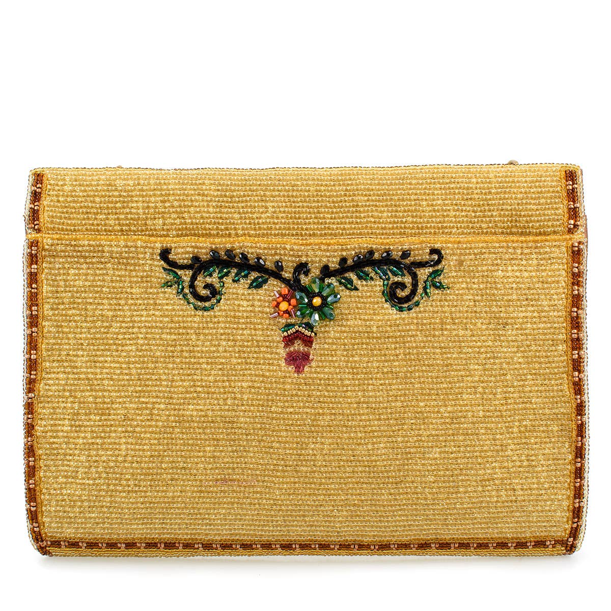 Mary Frances Desert Sunrise Beaded Cactus and Floral Crossbody Handbag