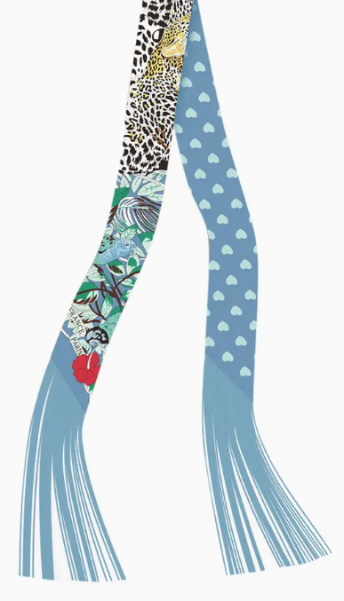 Gemelli Blue Belle Fringe Twilly