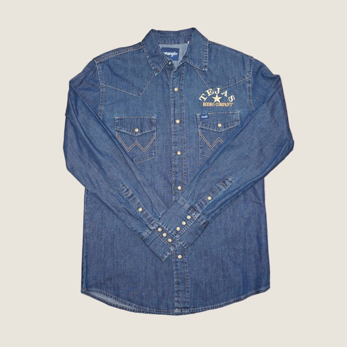 Tejas Rodeo X Wrangler Men's Denim Long Sleeve Shirt