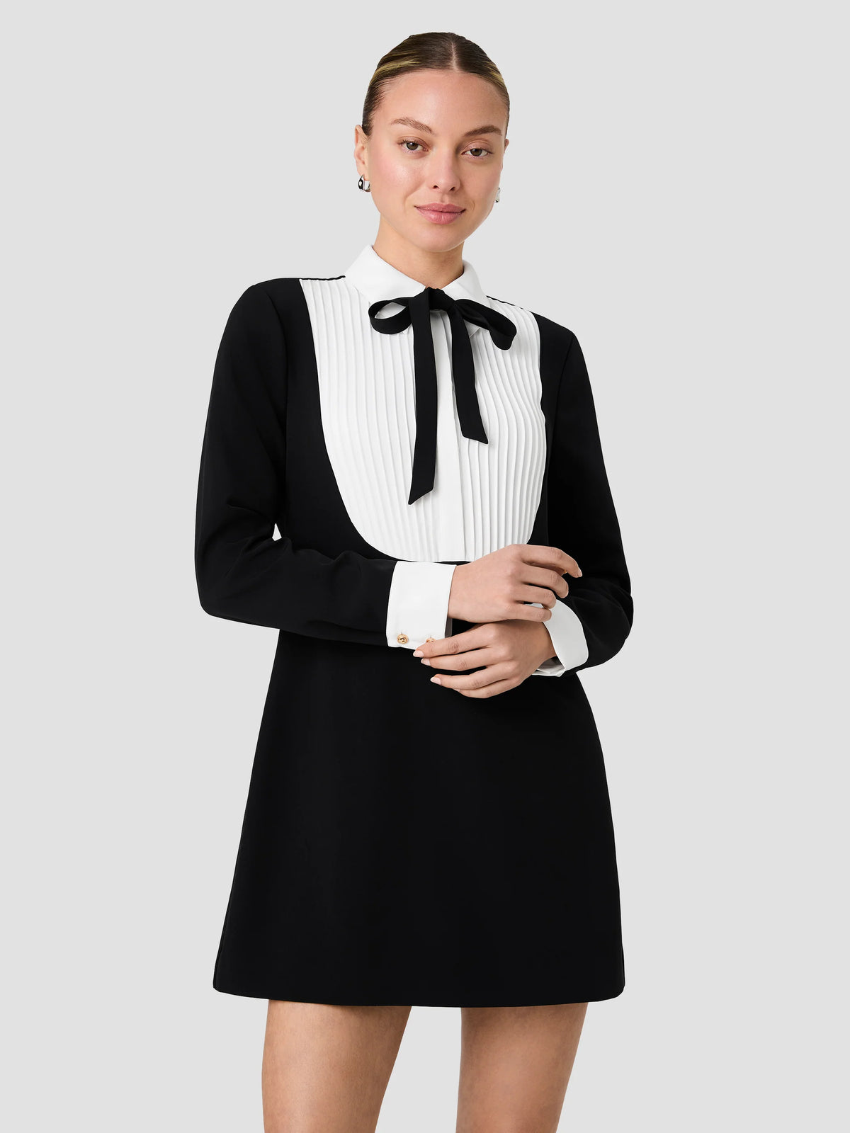 French Connection Echo Combo Cristi Crepe Mini Dress