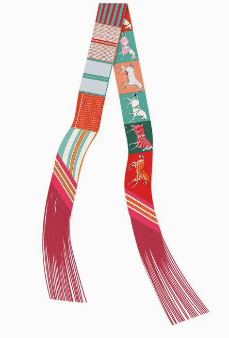 Gemelli Red Horse Fringe Twilly