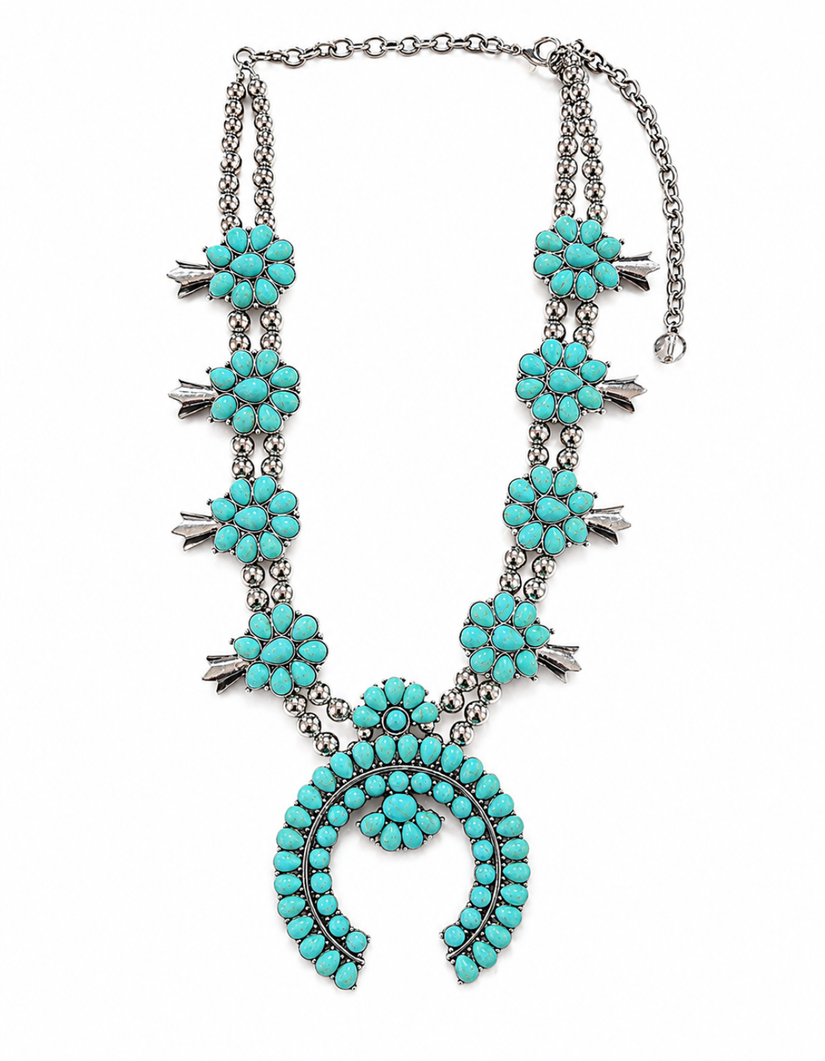 Large Turquoise Squash Blossom