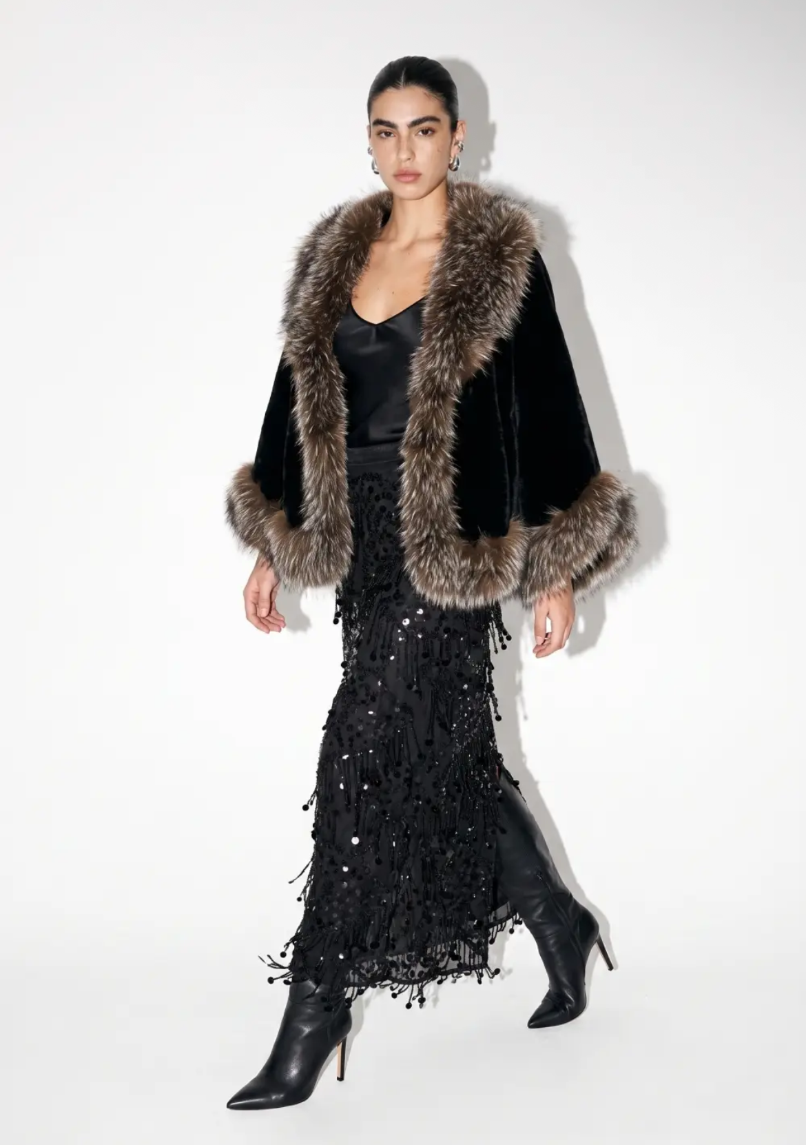 Beulah Style Faux Fur Velvet Jacket