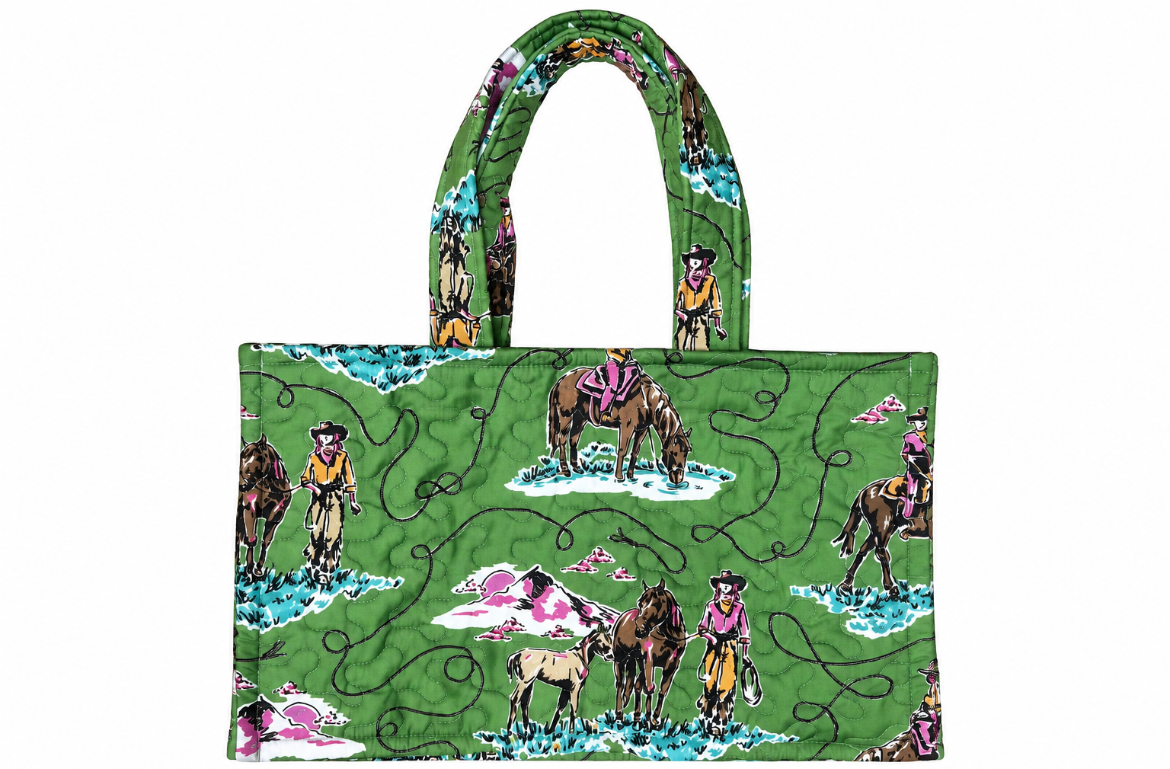 Ida Mae Home Sierra Cowgirl Green Tote Bag