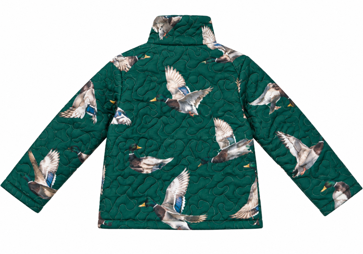 Ida Mae Home Kid Mallory Ducks Green Snap Jacket