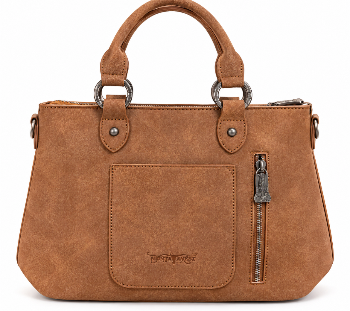 Trinity Ranch Floral Tooled Fringe Tote/Crossbody
