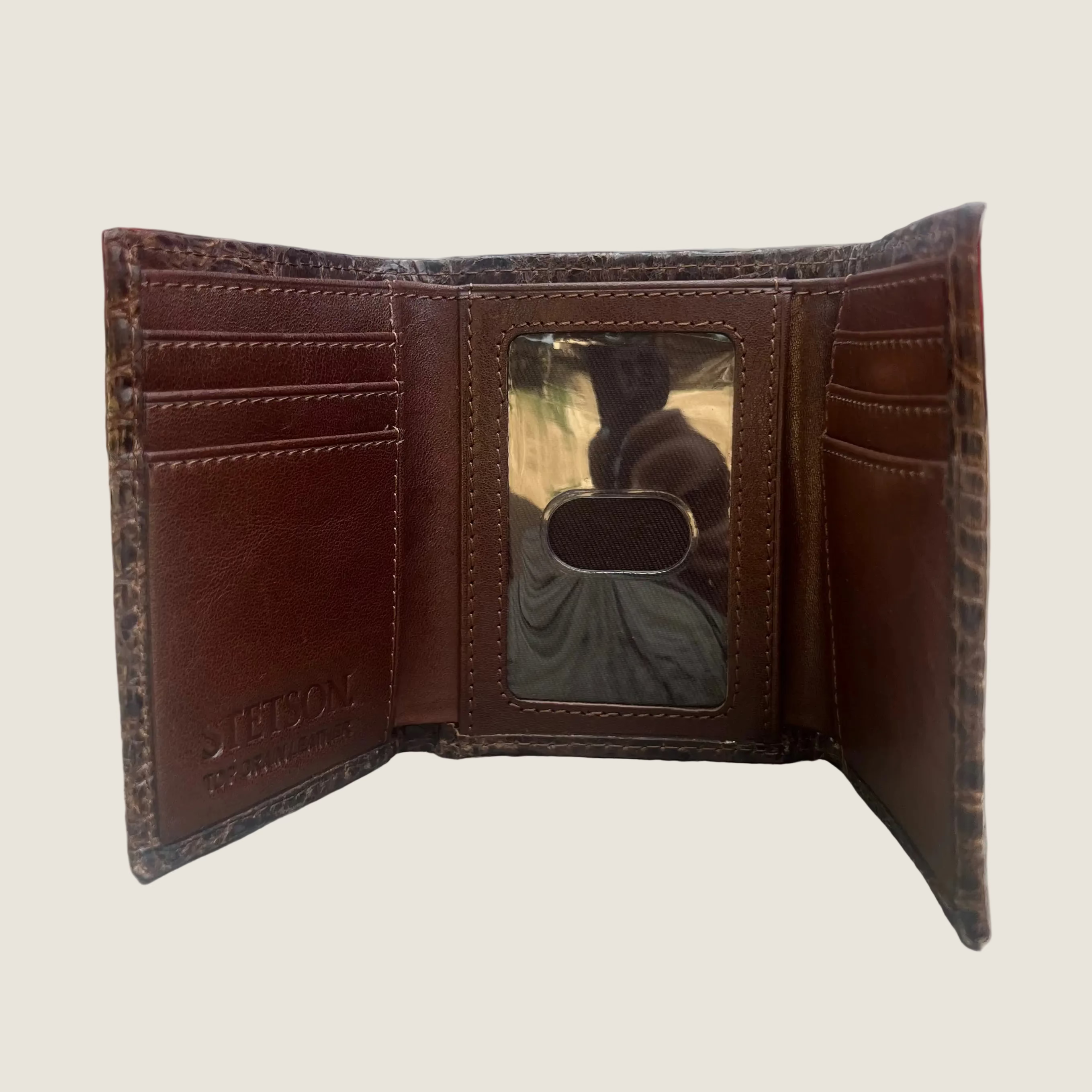Stetson Men's Tri Fold Cognac Wallet