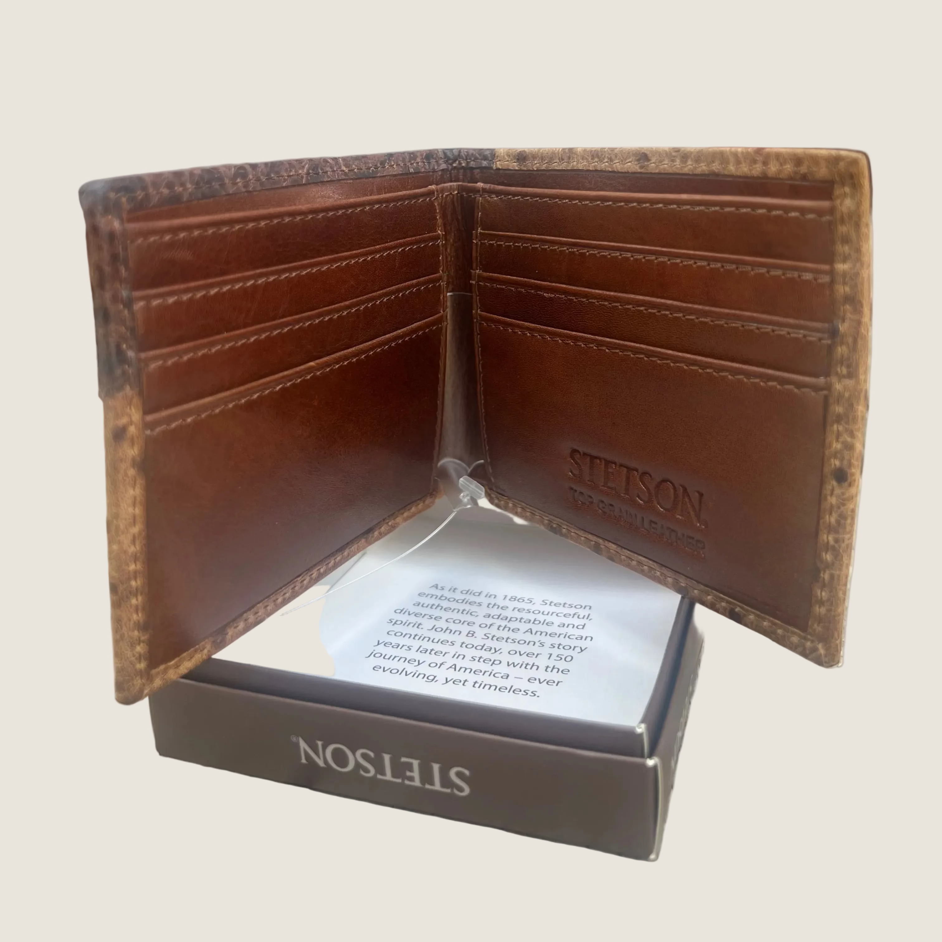 Stetson Men's Bi Fold Brown Wallet