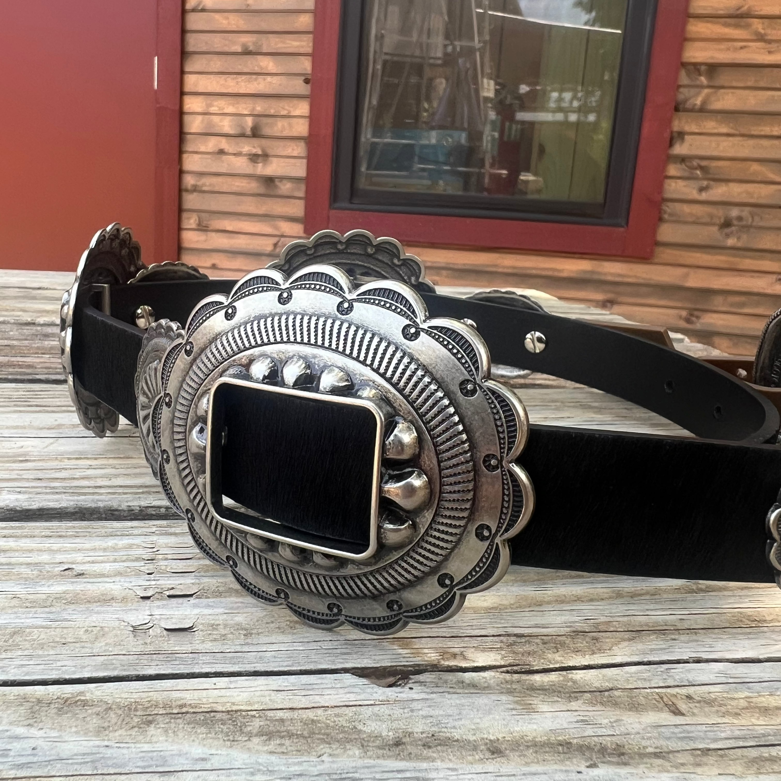Roper Women's Western Conco Black Cowhide Belt