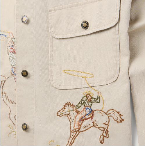 Stetson Embroidered Khaki Button Up Jacket