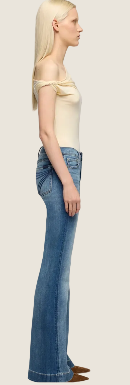 7 For All Mankind Jeans Dojo Slim Illusion Distressed Authentic Light 34.5"