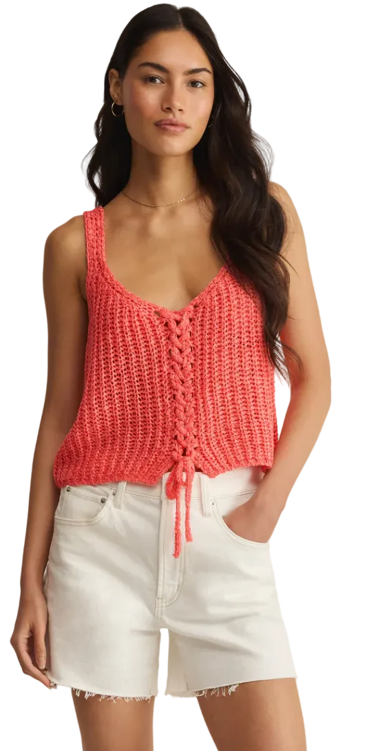 Z Supply Tate Lace Up Sweater Top