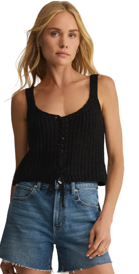 Z Supply Tate Lace Up Sweater Top
