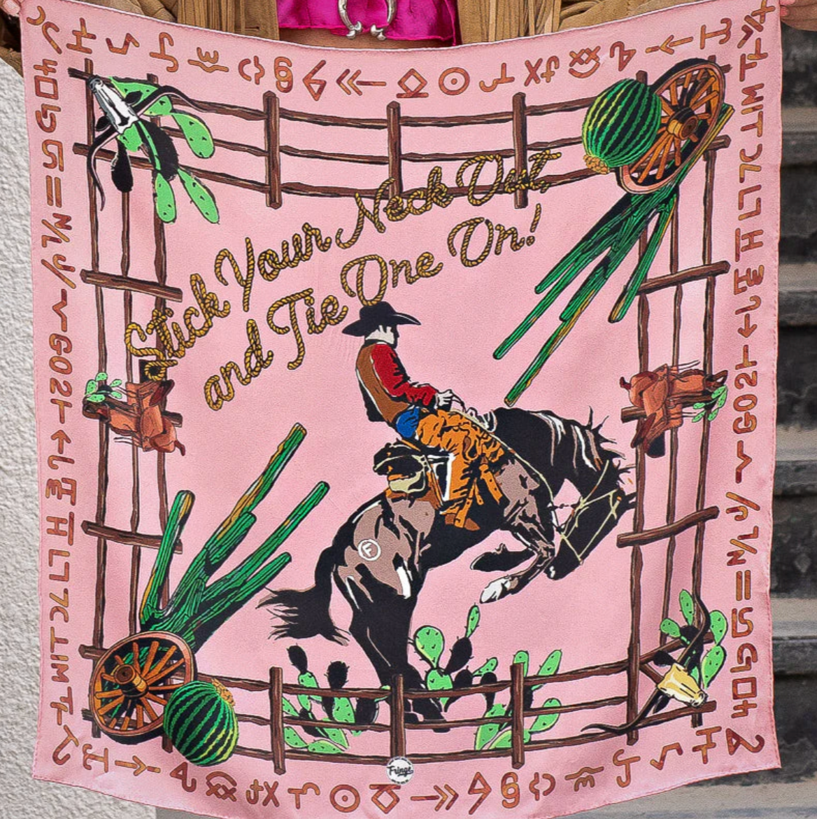 Stick Your Neck Out Pink Wild Rag