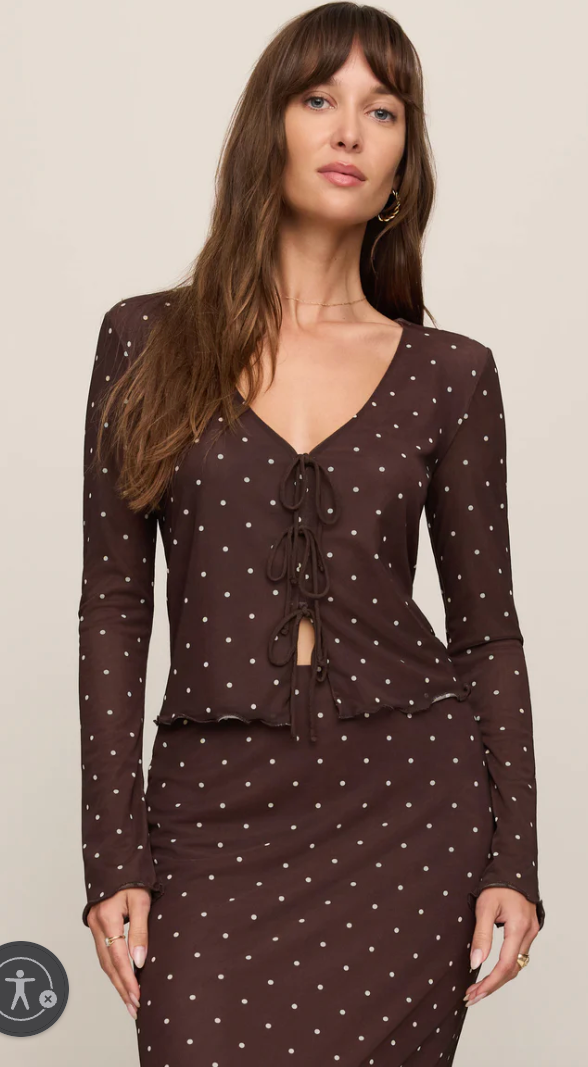 Z Supply Amara Polka Dot Mesh Top
