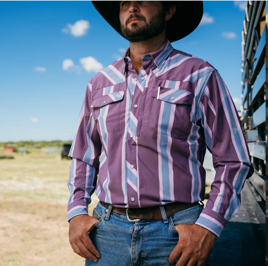 AG-Gear Men's Button Down Shirt - Bold Stripe Pennant
